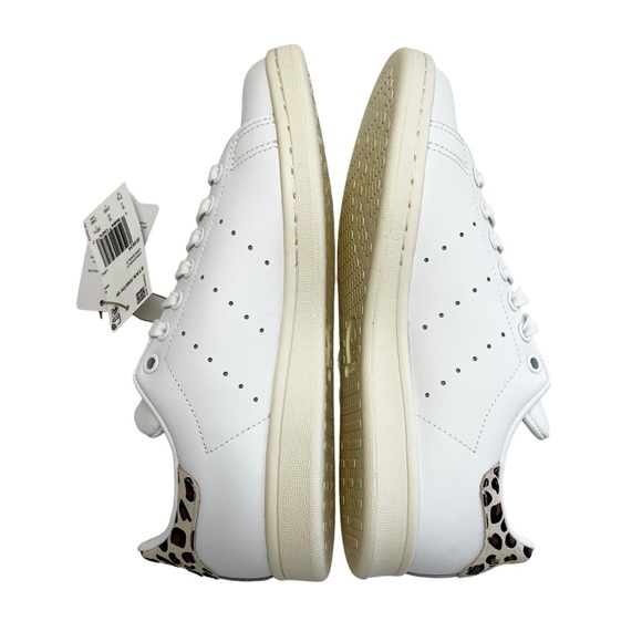 NIB Adidas Stan Smith Original White/Leopard Leather Sneakers - Picture 5 of 10